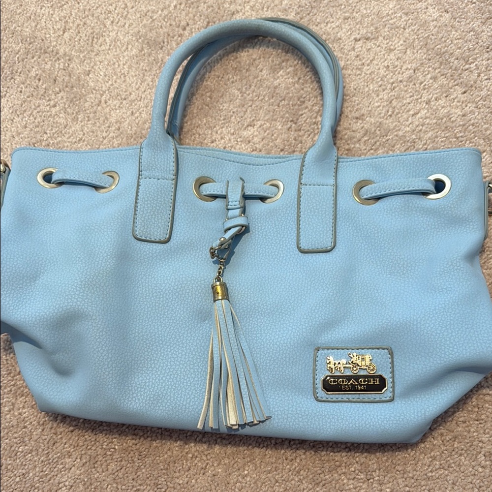 Coach Light Blue Tote Bag
